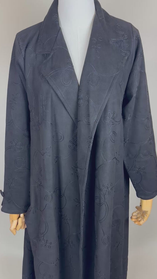 Blazer Suede Abaya Coat
